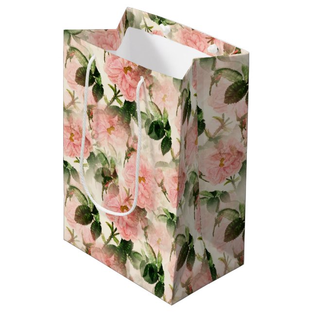 Bolsa de regalo de rosas rosadas (Angulo Anverso)