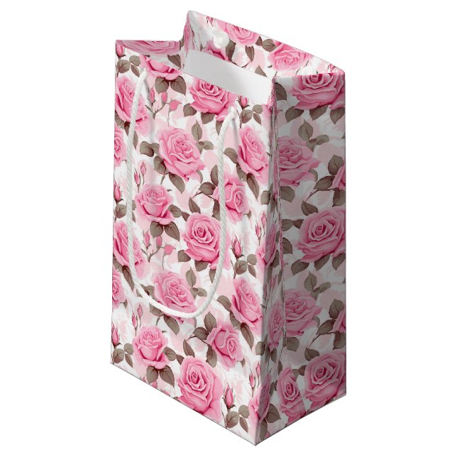 Bolsa de regalo de rosas rosadas (Angulo Anverso)
