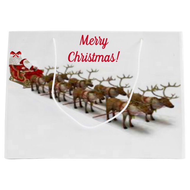 Bolsa de regalo de Santa y de reno (Anverso)