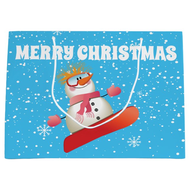 Bolsa de regalo de Snowman Snowman grande (Anverso)