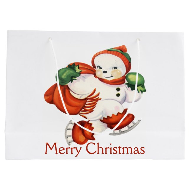 Bolsa de regalo de Snowman vintage (Reverso)