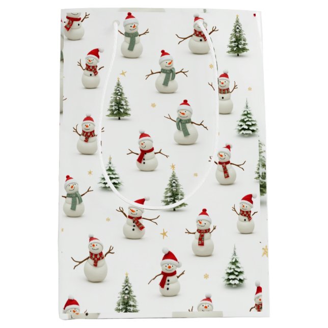 Bolsa de regalo de Snowman y árbol de Navidad (Anverso)