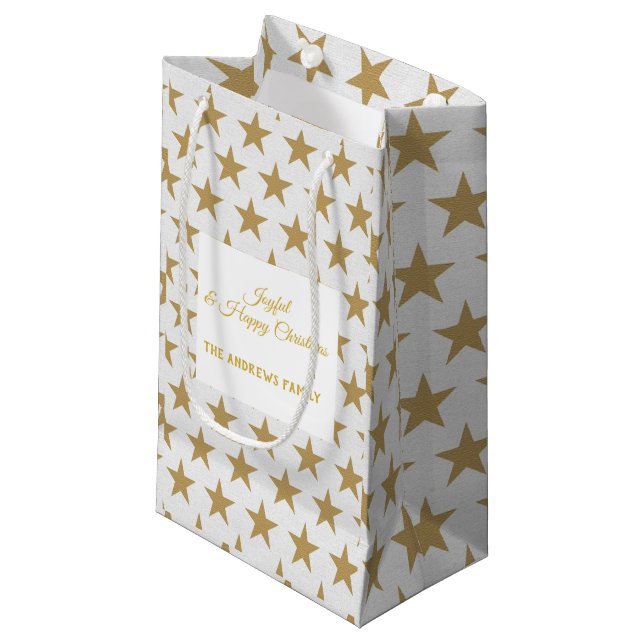 Bolsa de regalo de Star Gold y Navidades blancos s (Angulo Anverso)