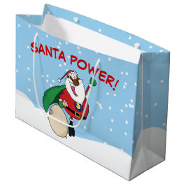 Bolsa de regalo de superhéroe Black Santa Power