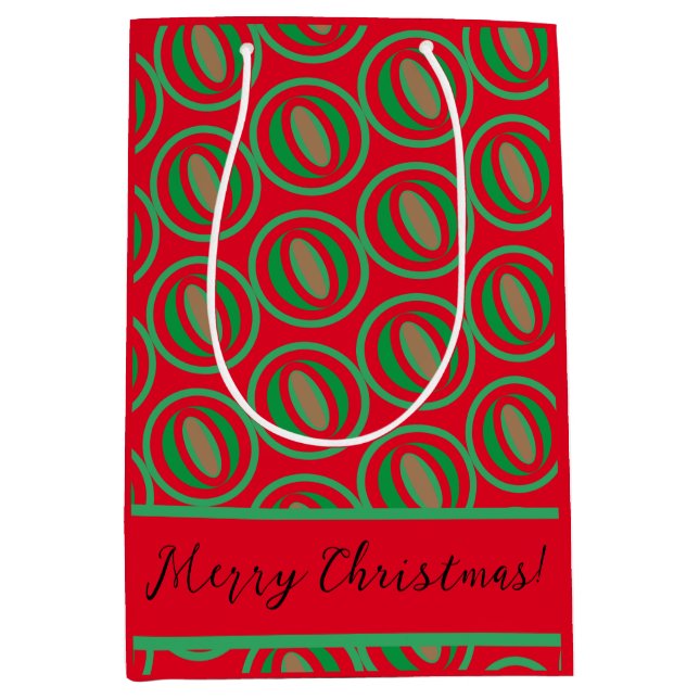 Bolsa de regalo de tamaño medio, roja/verde (Anverso)