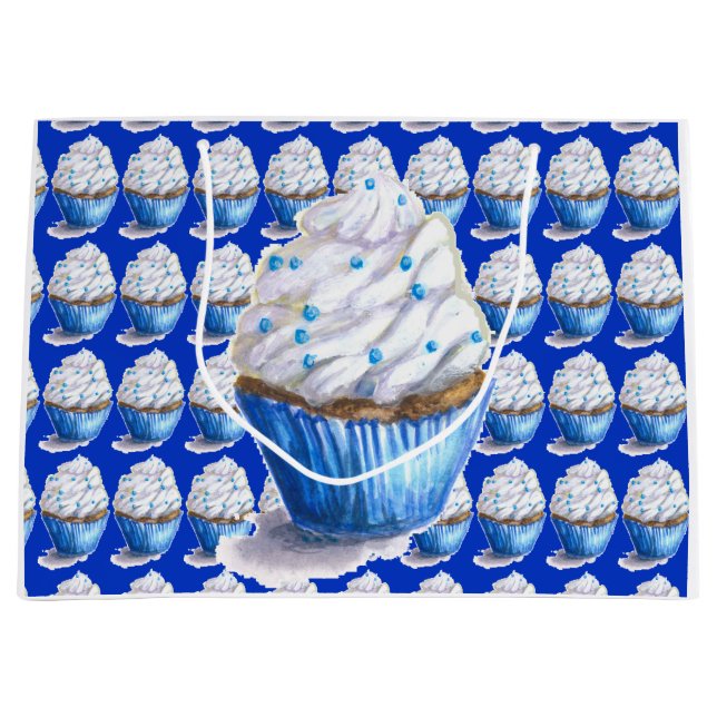 Bolsa de regalo de torta de terciopelo azul divert (Anverso)