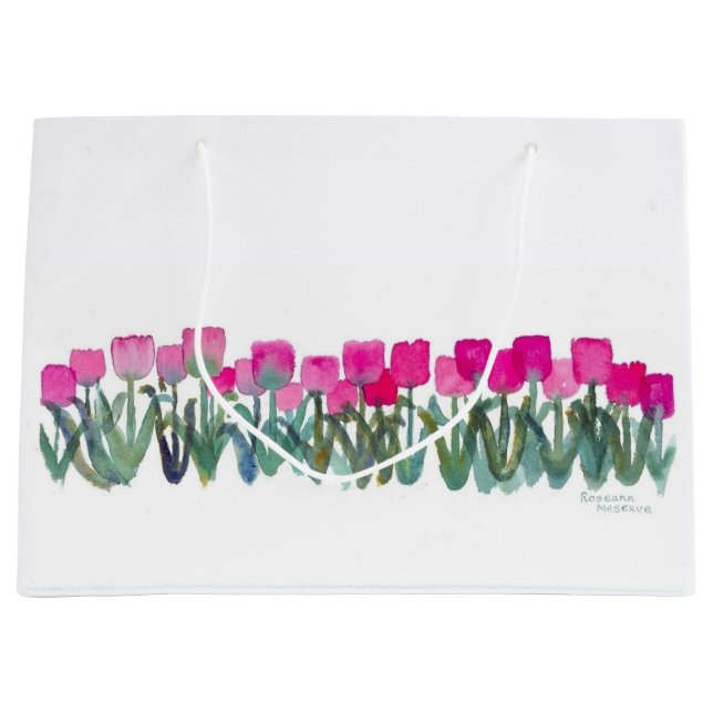 Bolsa de regalo de tulipán rosa (Anverso)