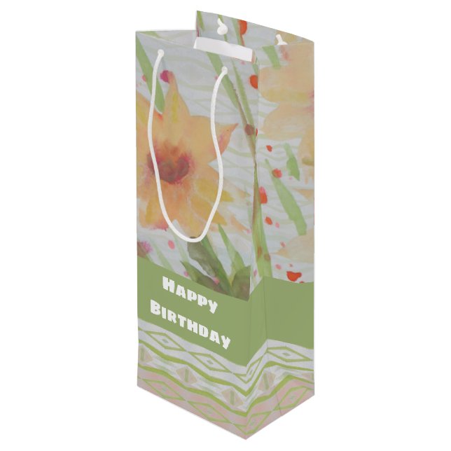 Bolsa de regalo de una botella de agua de flores (Angulo reverso)