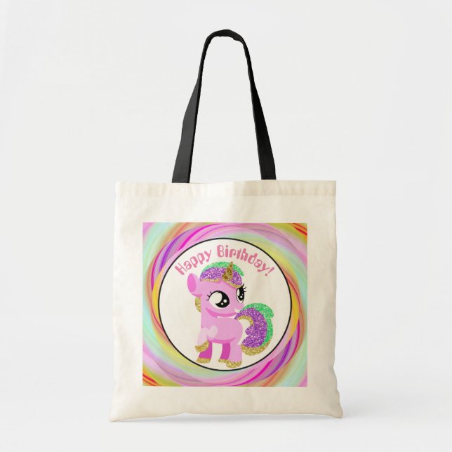 Bolsa de regalo de unicornio de personalizable de  (Frente)