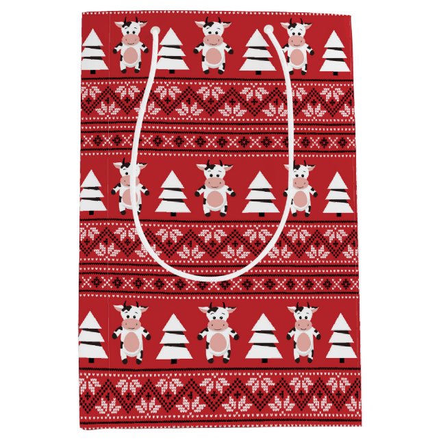 Bolsa de regalo de vaca para Navidades curados (Anverso)