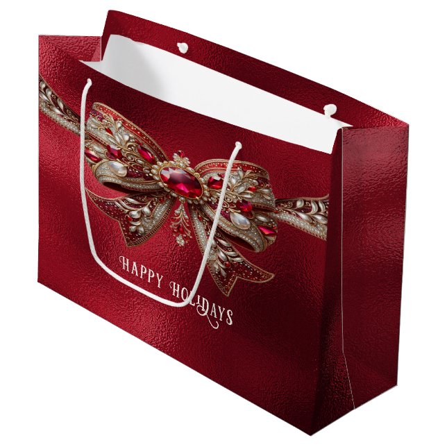 Bolsa de regalo de vacaciones de Bow Rojo (Angulo Anverso)