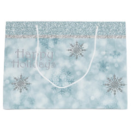 Bolsa de regalo de vacaciones Glitzy Snowflakes