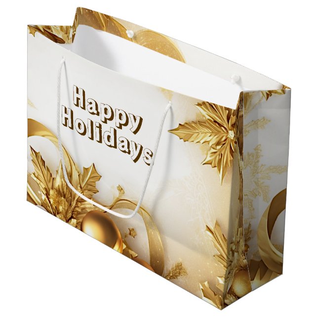 Bolsa de regalo de vacaciones Navidades de las hoj (Angulo Anverso)