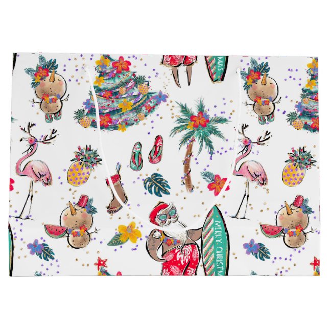 Bolsa de regalo de vacaciones para Navidades tropi (Reverso)