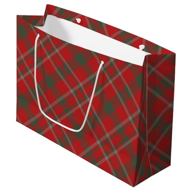 Bolsa de regalo de vacaciones Red Green Plaid (Angulo Anverso)