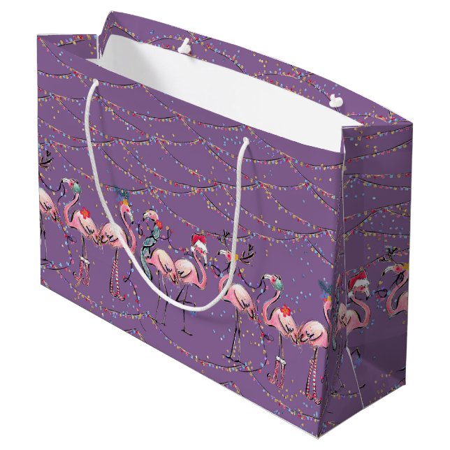 Bolsa de regalo de vacaciones tropicales Flamingos (Angulo reverso)