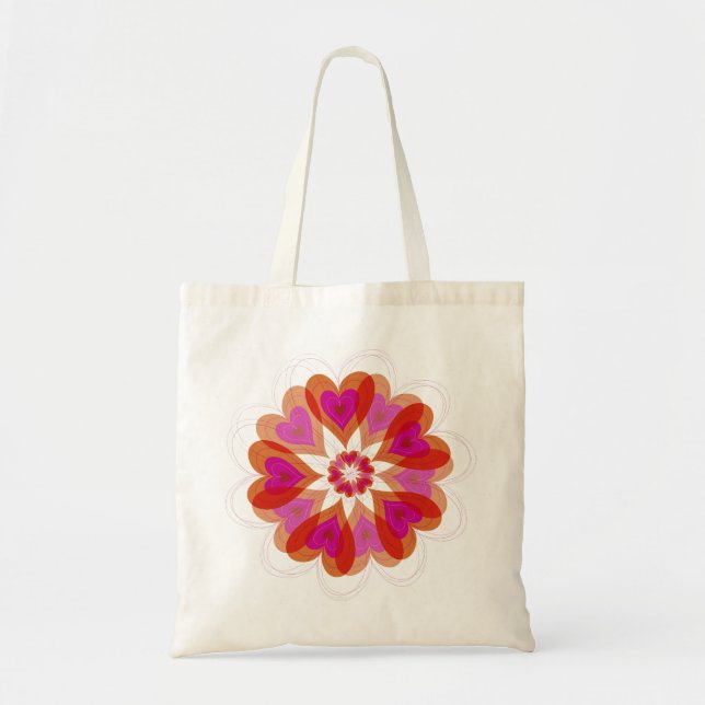 Bolsa de regalo de Valentine Flower Love Hearts (Frente)