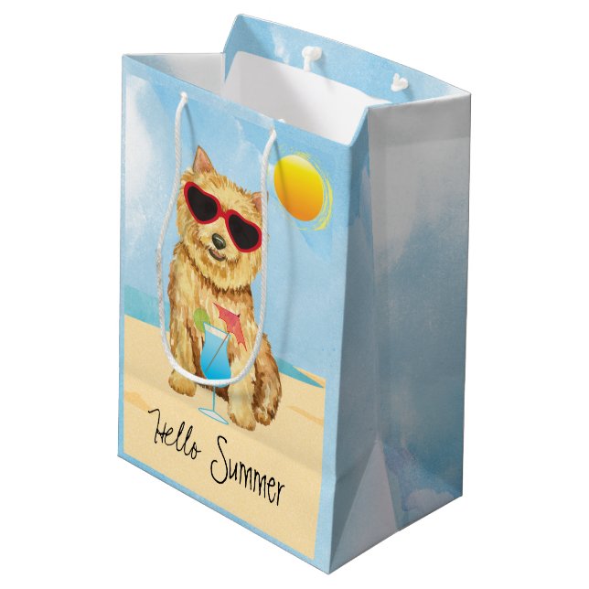 Bolsa de regalo de verano de Norwich Terrier media (Angulo reverso)