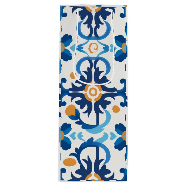 Bolsa de regalo de vino azul y marrón (Anverso)