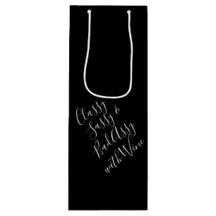 Bolsa de regalo de vino blanca y divertida