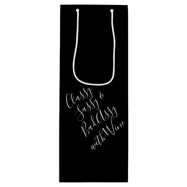 Bolsa de regalo de vino blanca y divertida (Anverso)