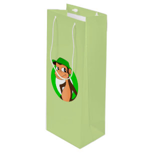 Bolsa de regalo de vino Chimp personalizado