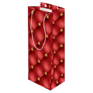 Bolsa de regalo de vino con borla de diamante de o