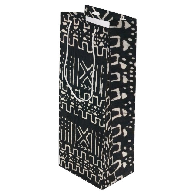 Bolsa de regalo de vino con estampado africano (Angulo Anverso)