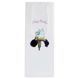 Bolsa de regalo de vino con lirios púrpura y blanc