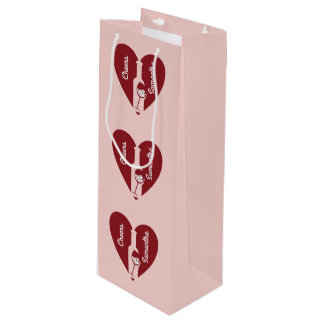 Bolsa de regalo de vino Corazones y brindis