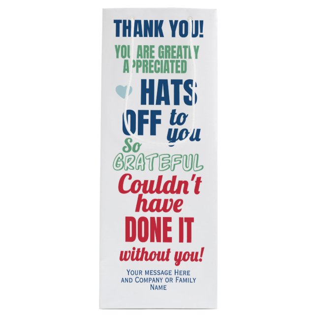 Bolsa de regalo de vino de agradecimiento (Anverso)