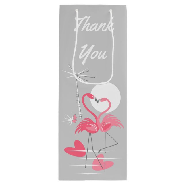 Bolsa de regalo de vino de amor de flamenco (Anverso)