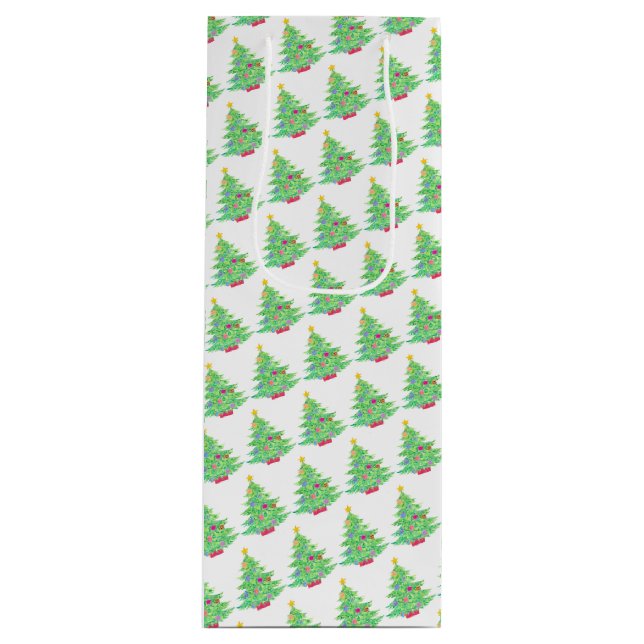 Bolsa de regalo de vino de árbol de Navidad (Anverso)