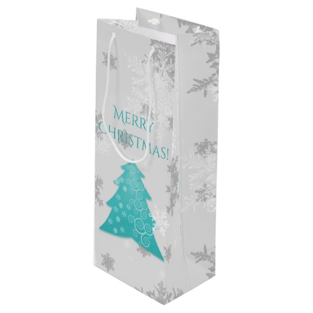 Bolsa de regalo de vino de árbol de navidad verde  (Angulo Anverso)