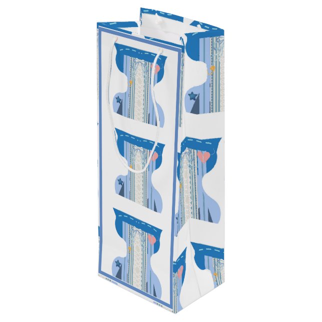 Bolsa de regalo de vino de Bustier de Retro Funny (Angulo reverso)