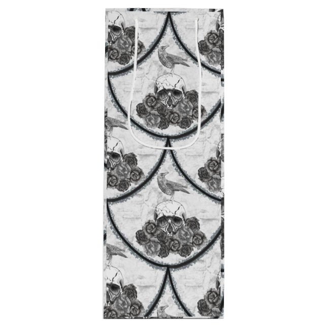 Bolsa de regalo de vino de cráneo y cráneo (Anverso)