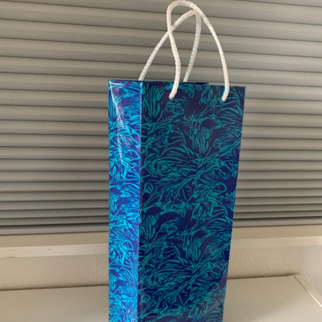 Bolsa de Regalo de Vino de Flores Tropicales Abstr (Subido por el creador)