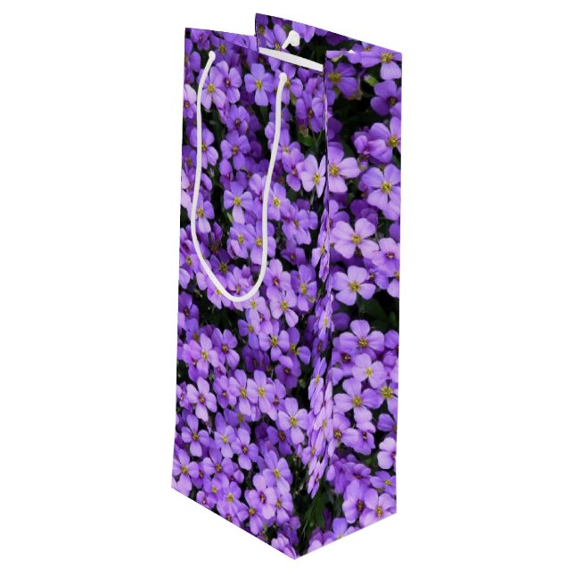 Bolsa de regalo de vino de flores violetas (Angulo reverso)