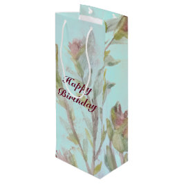 Bolsa de regalo de vino de frambuesa floral