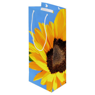 Bolsa de regalo de vino de girasol amarillo