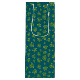 Bolsa de regalo de vino de hoja de Monstera