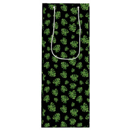 Bolsa de regalo de vino de hoja de Monstera