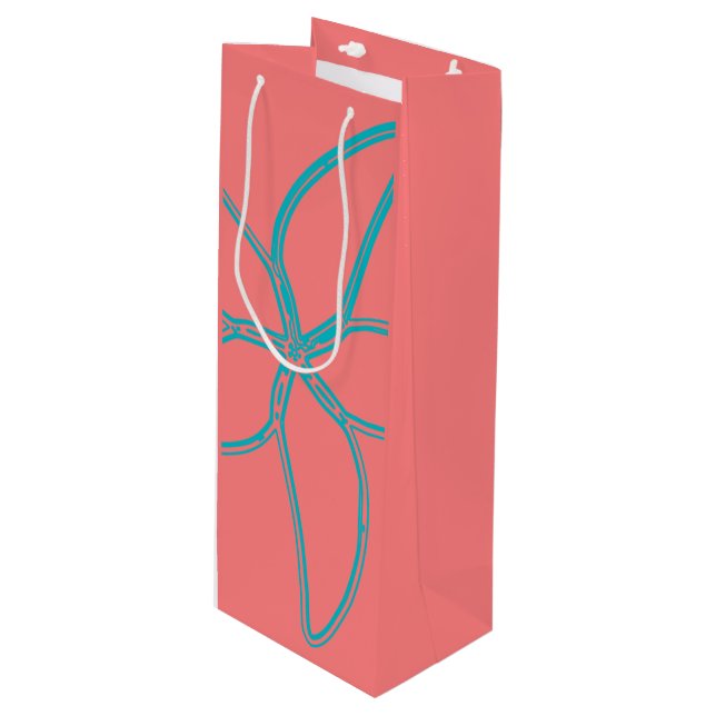 Bolsa de regalo de vino de pez estrella rosa de co (Angulo Anverso)