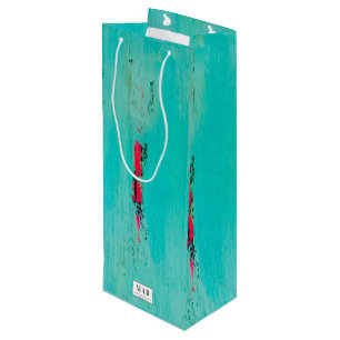 Bolsa de regalo de vino de playa con arte costero