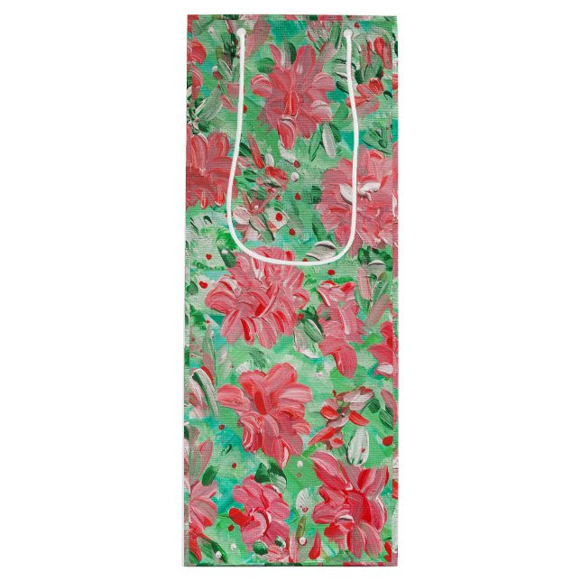 Bolsa de regalo de vino de Poinsettia (Anverso)