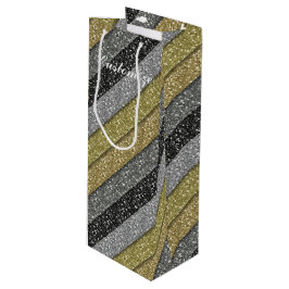 Bolsa de regalo de vino de Purpurina metálico Silv