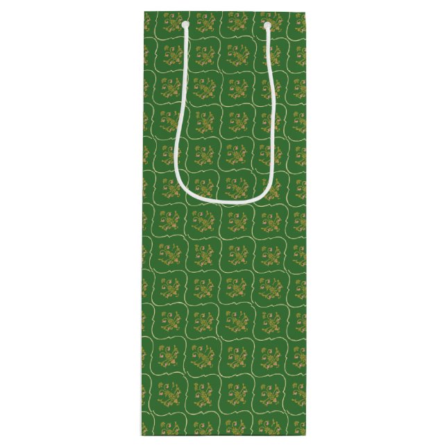 Bolsa de regalo de vino de Tapiz Verde (Anverso)