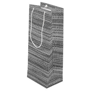 Bolsa de regalo de vino de tela gris falsa