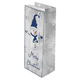 Bolsa de regalo de vino de vacaciones Blue Cute Sn