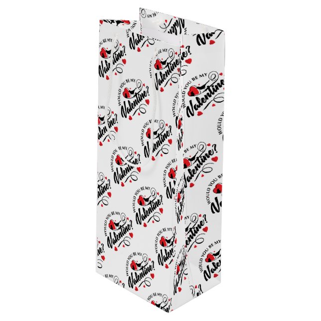 Bolsa de regalo de vino día de San Valentín (Angulo Anverso)